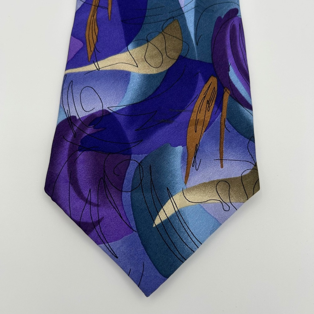 J. Garcia Tie Duckworm Alarm Mens OS Purple Silk Psychedelic Grateful Dead 2000